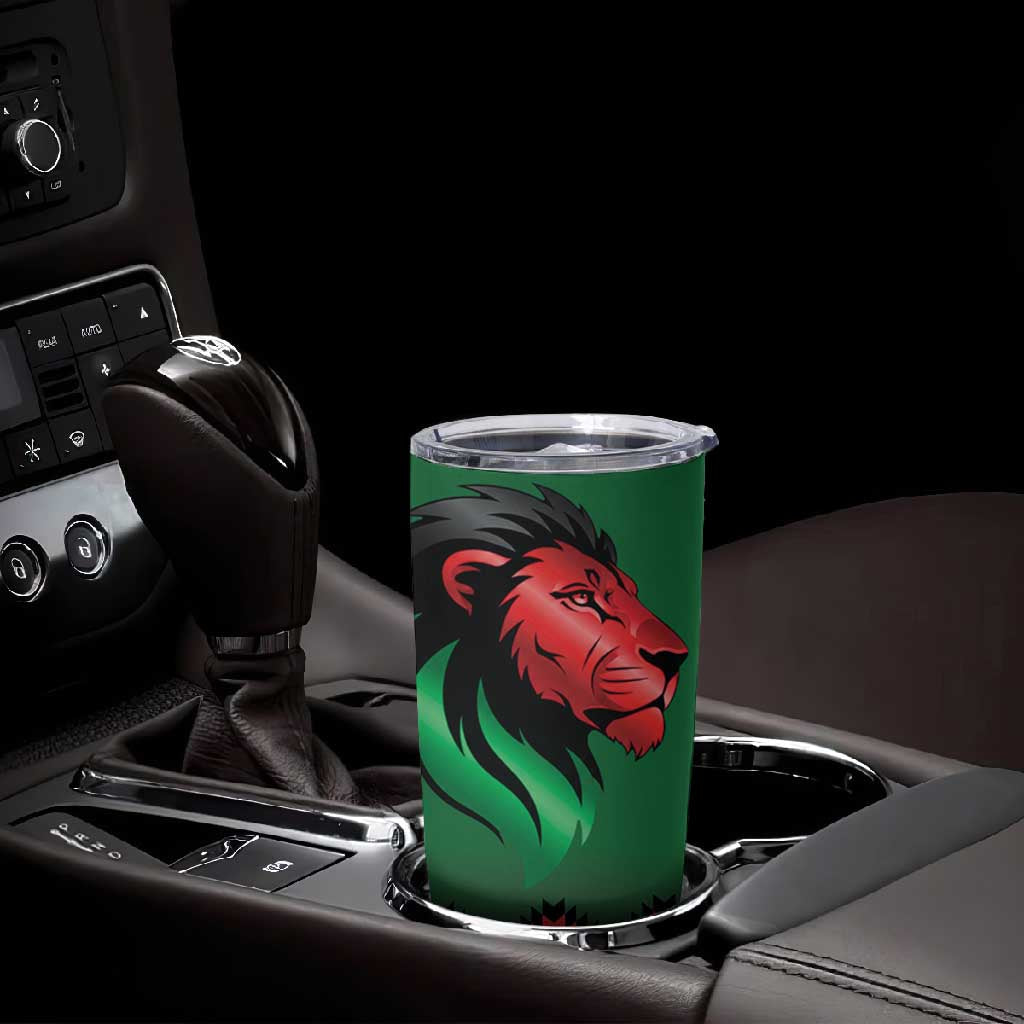 Custom Cricket Africa Kenya Tumbler Cup Green Lion Head with Kenyan Pattern LT9