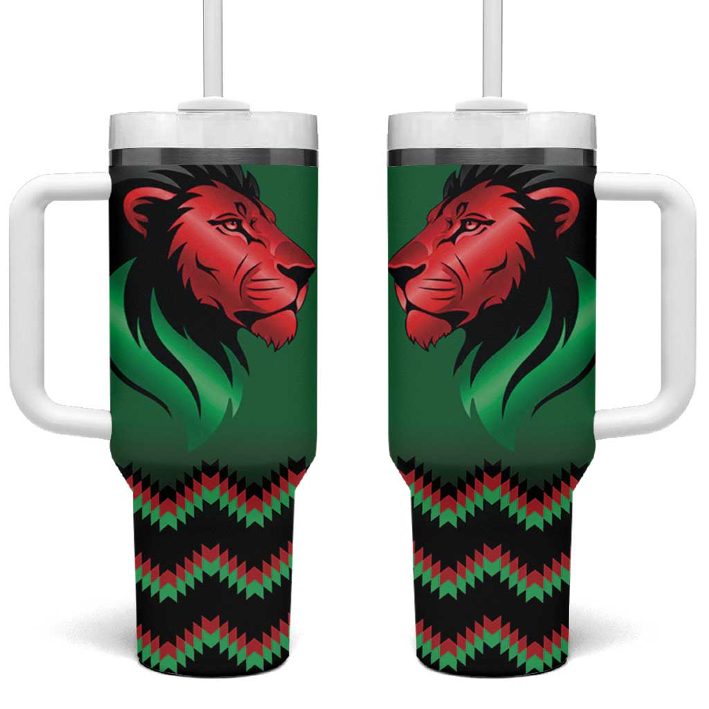Custom Cricket Africa Kenya Tumbler With Handle Green Lion Head with Kenyan Pattern LT9