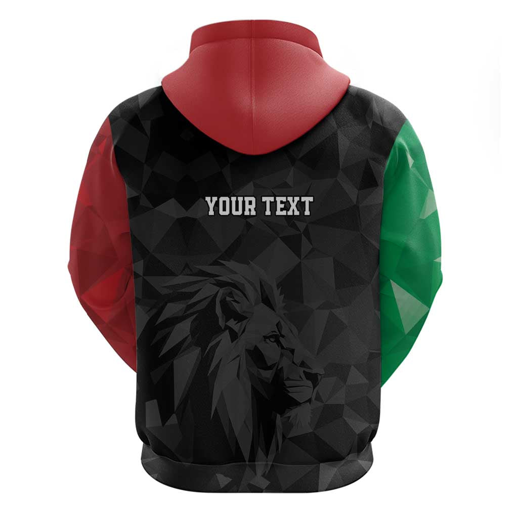 Personalized Kenya Maasai Shield Hoodie Green Red Kenyan Lion Half Style LT9