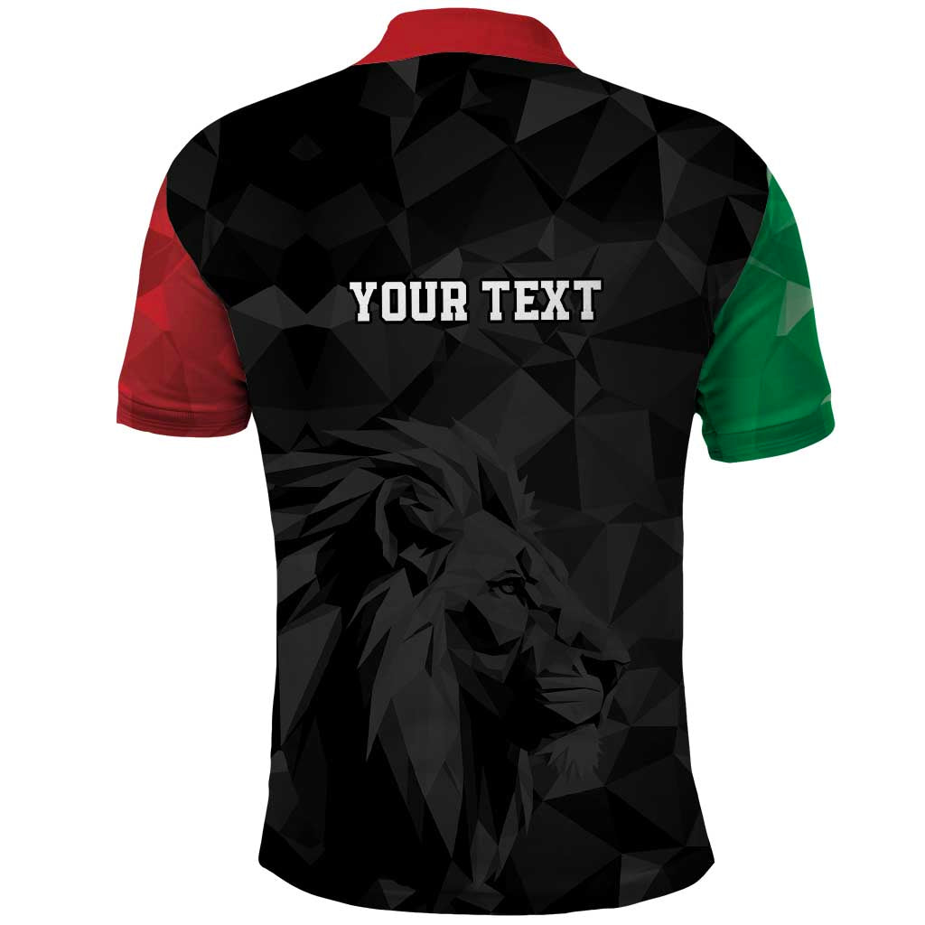 Personalized Kenya Maasai Shield Polo Shirt Green Red Kenyan Lion Half Style LT9