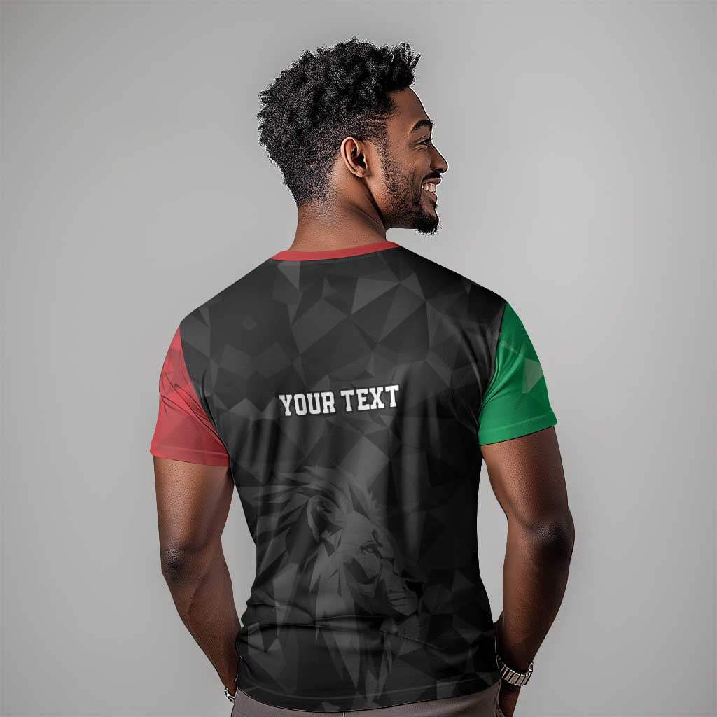 Personalized Kenya Maasai Shield T shirt Green Red Kenyan Lion Half Style LT9