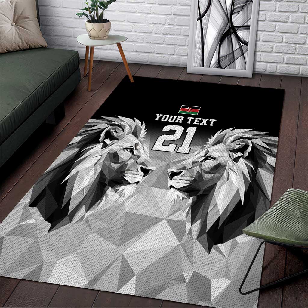 Custom Rugby Africa Kenya Area Rug Black Kenyan 22-23 Motif LT9