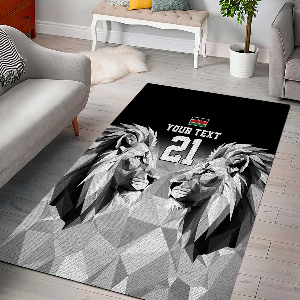 Custom Rugby Africa Kenya Area Rug Black Kenyan 22-23 Motif LT9