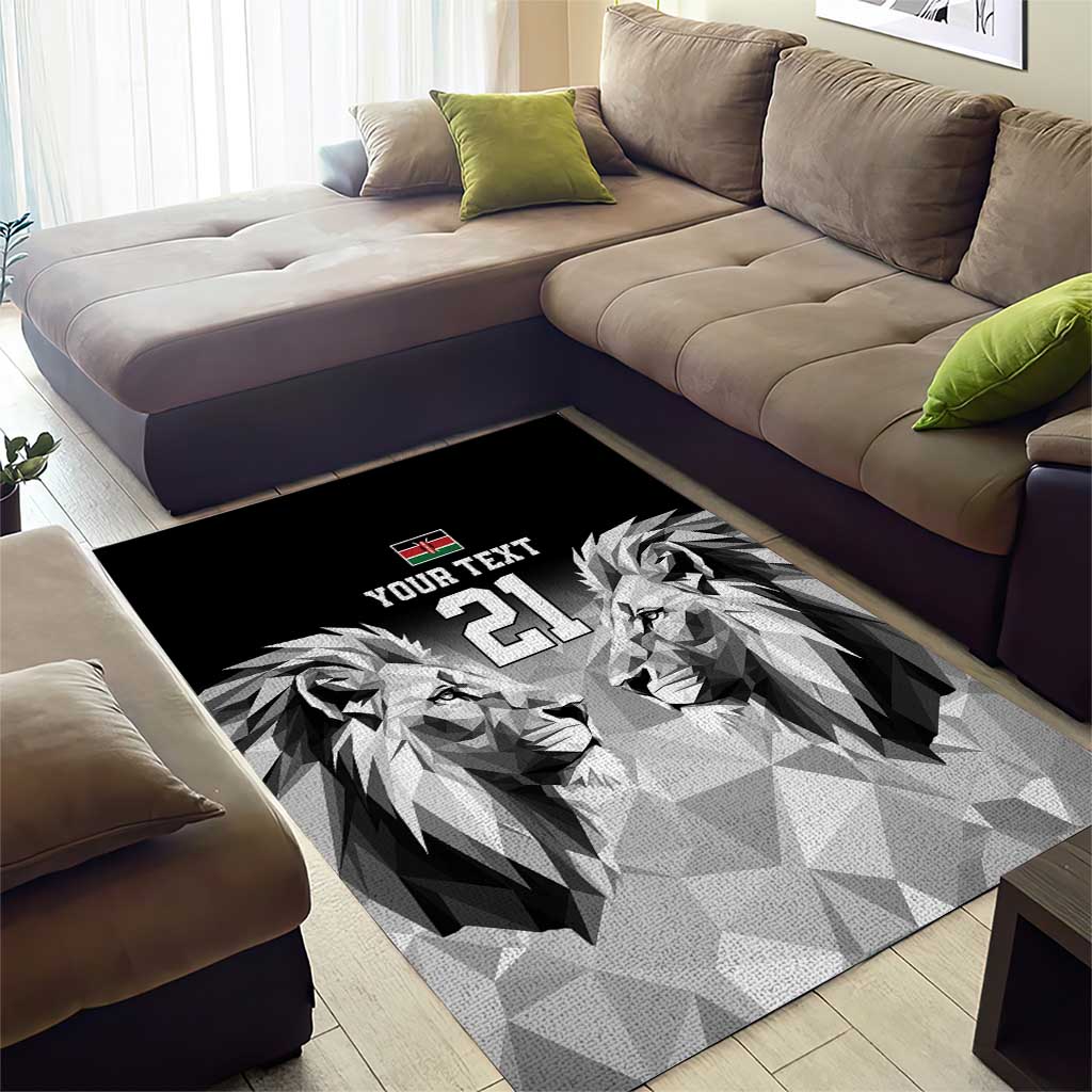 Custom Rugby Africa Kenya Area Rug Black Kenyan 22-23 Motif LT9