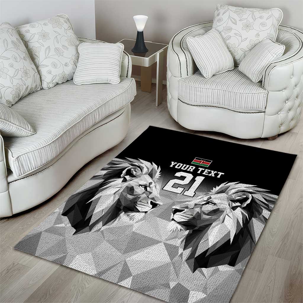 Custom Rugby Africa Kenya Area Rug Black Kenyan 22-23 Motif LT9