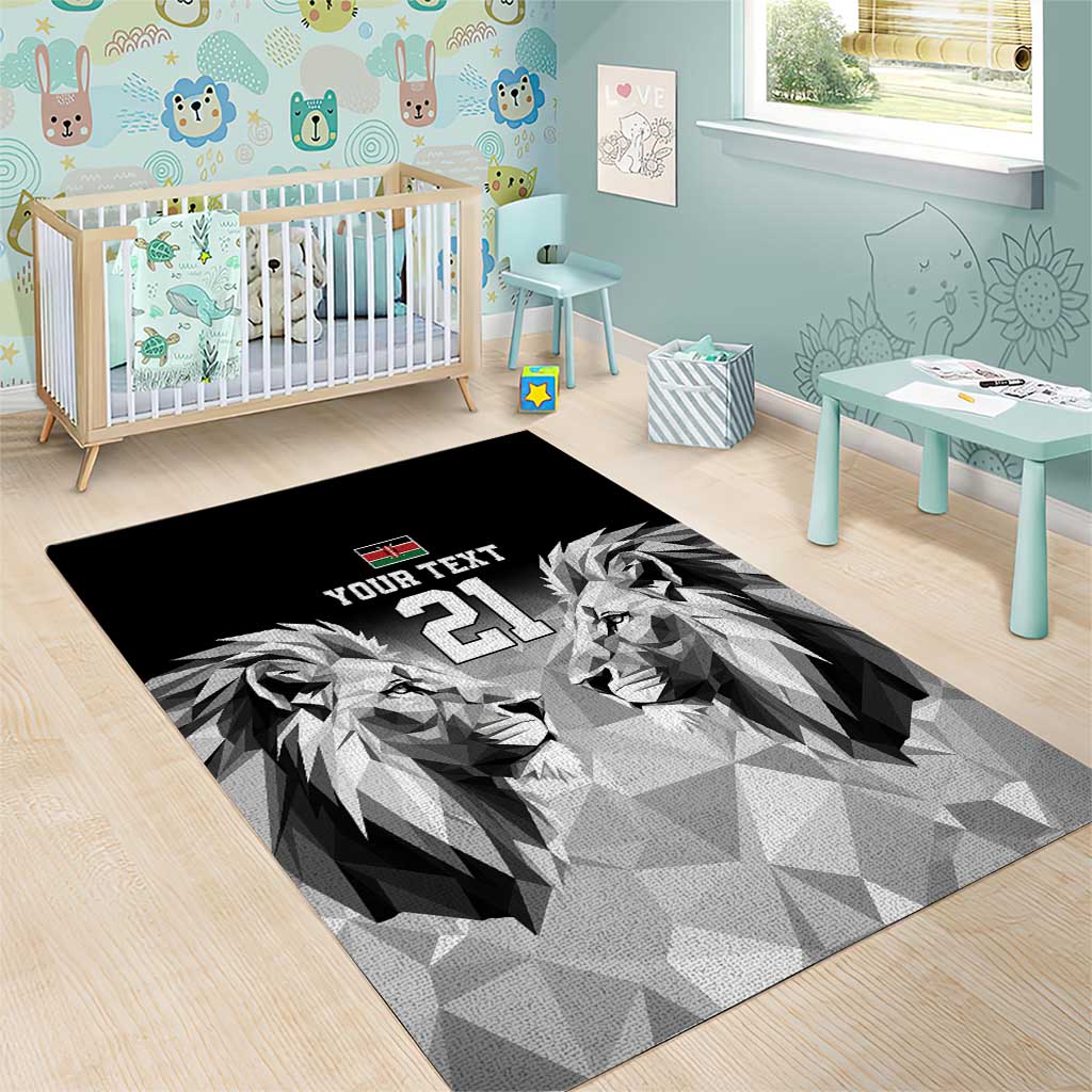 Custom Rugby Africa Kenya Area Rug Black Kenyan 22-23 Motif LT9