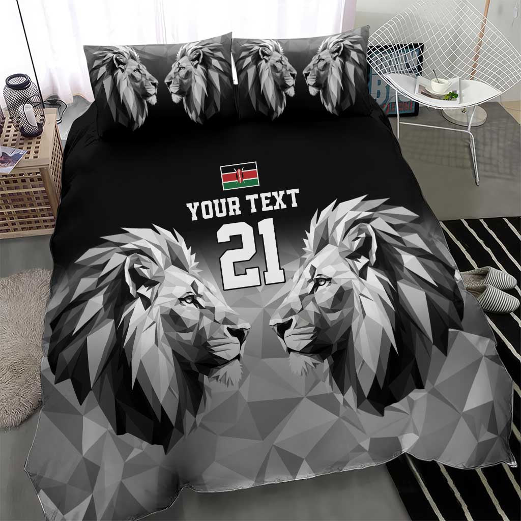 Custom Rugby Africa Kenya Bedding Set Black Kenyan 22-23 Motif LT9