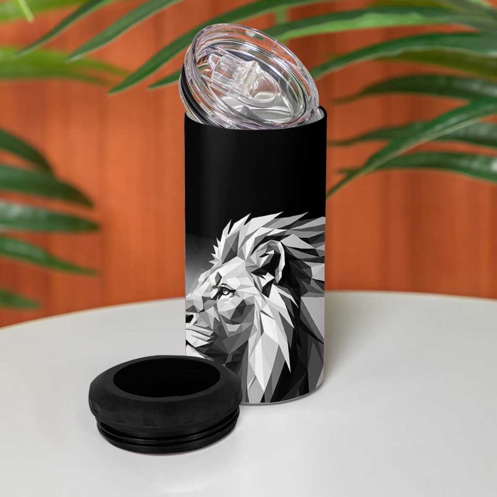 Custom Rugby Africa Kenya 4 in 1 Can Cooler Tumbler Black Kenyan 22-23 Motif LT9