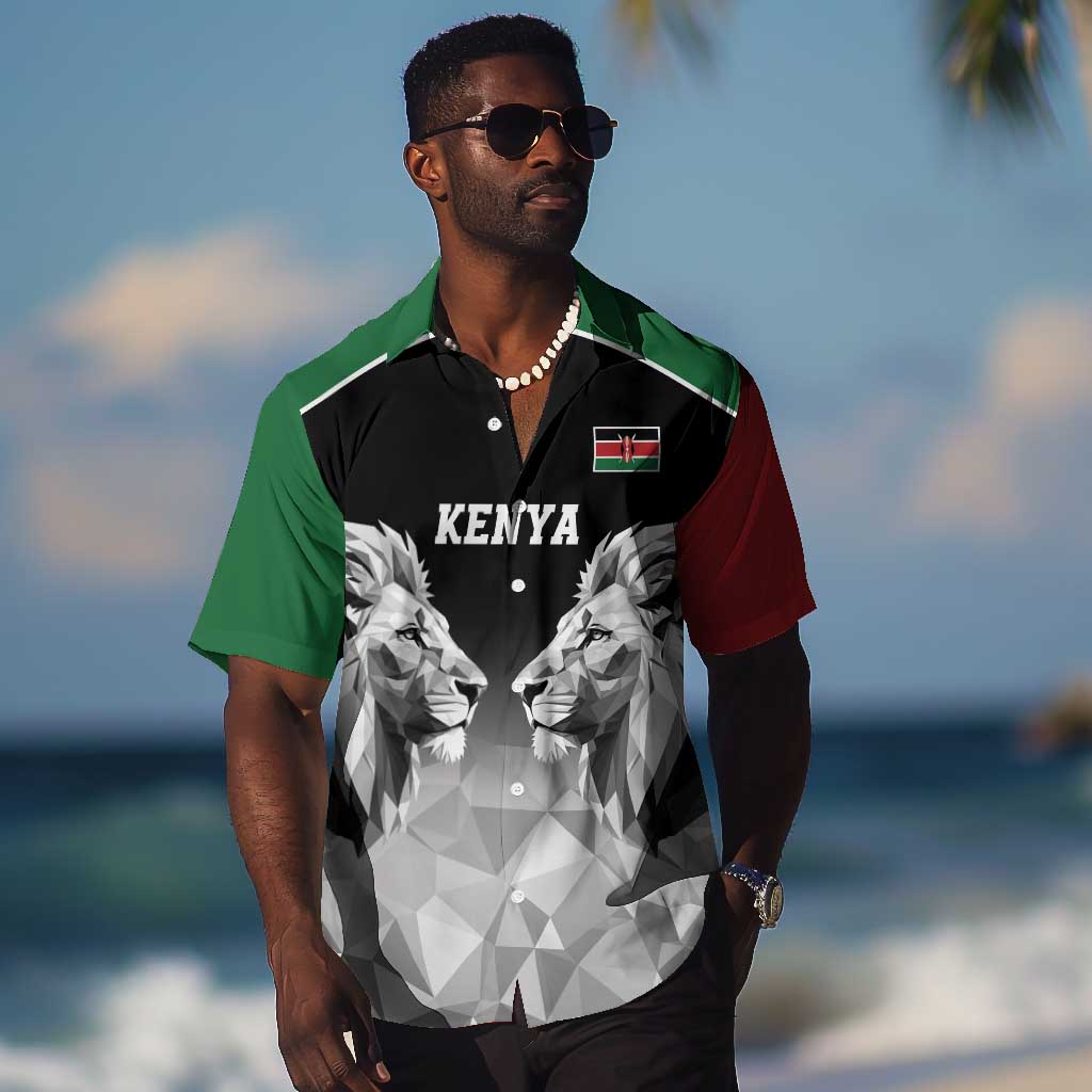 Custom Rugby Africa Kenya Hawaiian Shirt Black Kenyan 22-23 Motif LT9