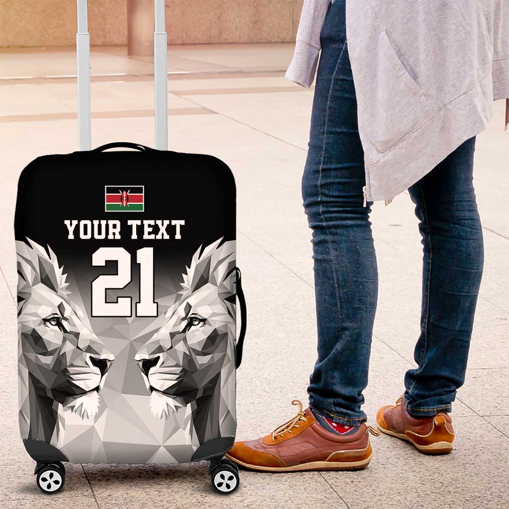 Kenya Rugby Custom Luggage Cover Black Kenyan 22-23 Motif LT9