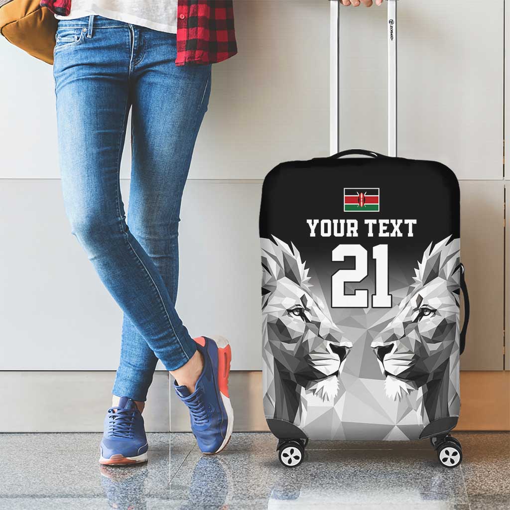 Kenya Rugby Custom Luggage Cover Black Kenyan 22-23 Motif LT9