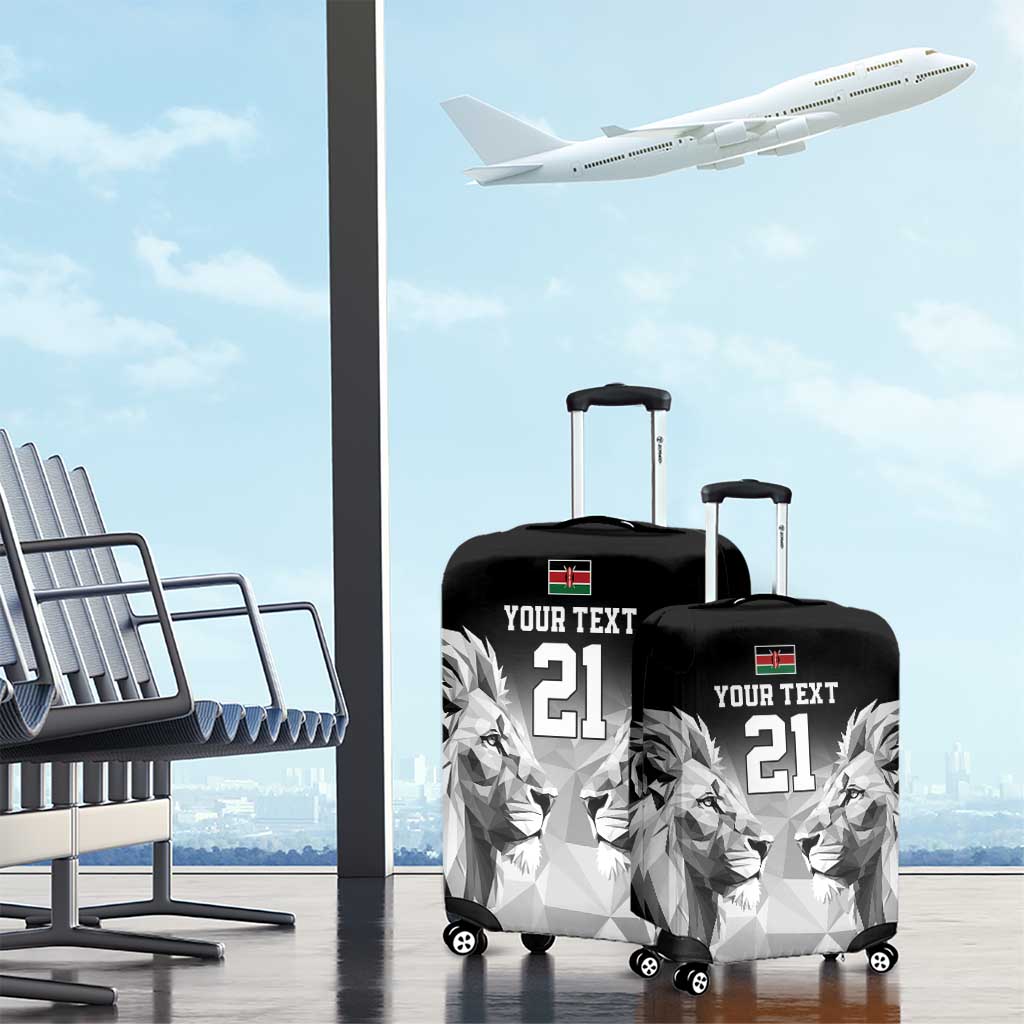 Kenya Rugby Custom Luggage Cover Black Kenyan 22-23 Motif LT9