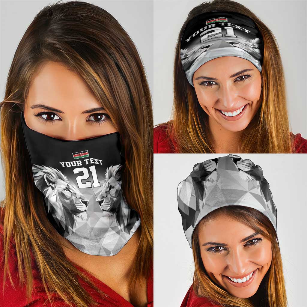 Kenya Rugby Custom Neck Gaiter Black Kenyan 22-23 Motif LT9