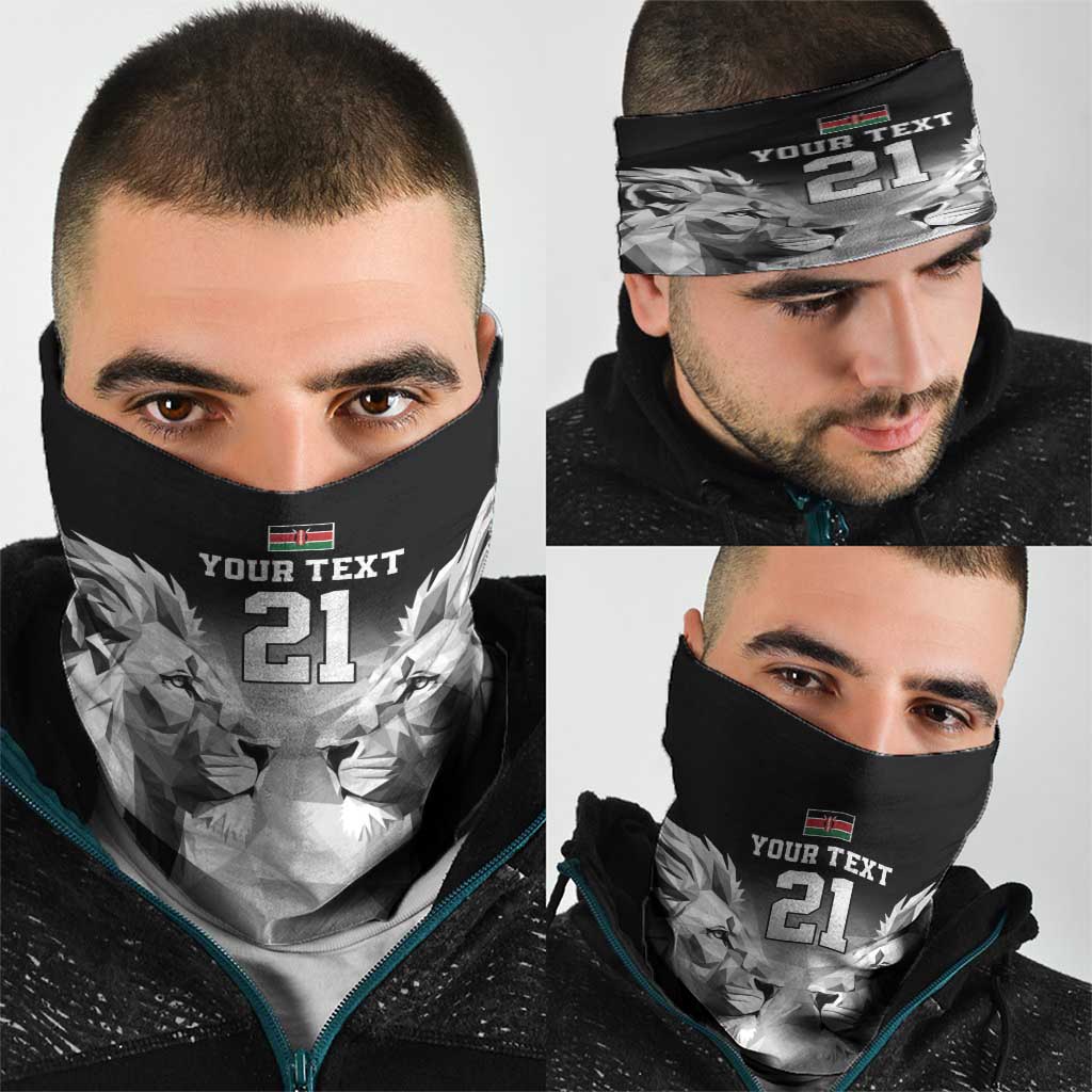 Kenya Rugby Custom Neck Gaiter Black Kenyan 22-23 Motif LT9