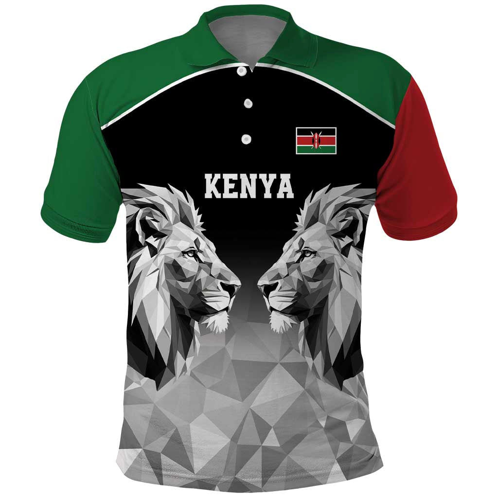 Kenya Rugby Custom Polo Shirt Black Kenyan 22-23 Motif LT9
