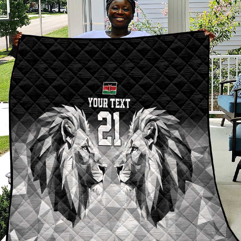 Custom Rugby Africa Kenya Quilt Black Kenyan 22-23 Motif LT9
