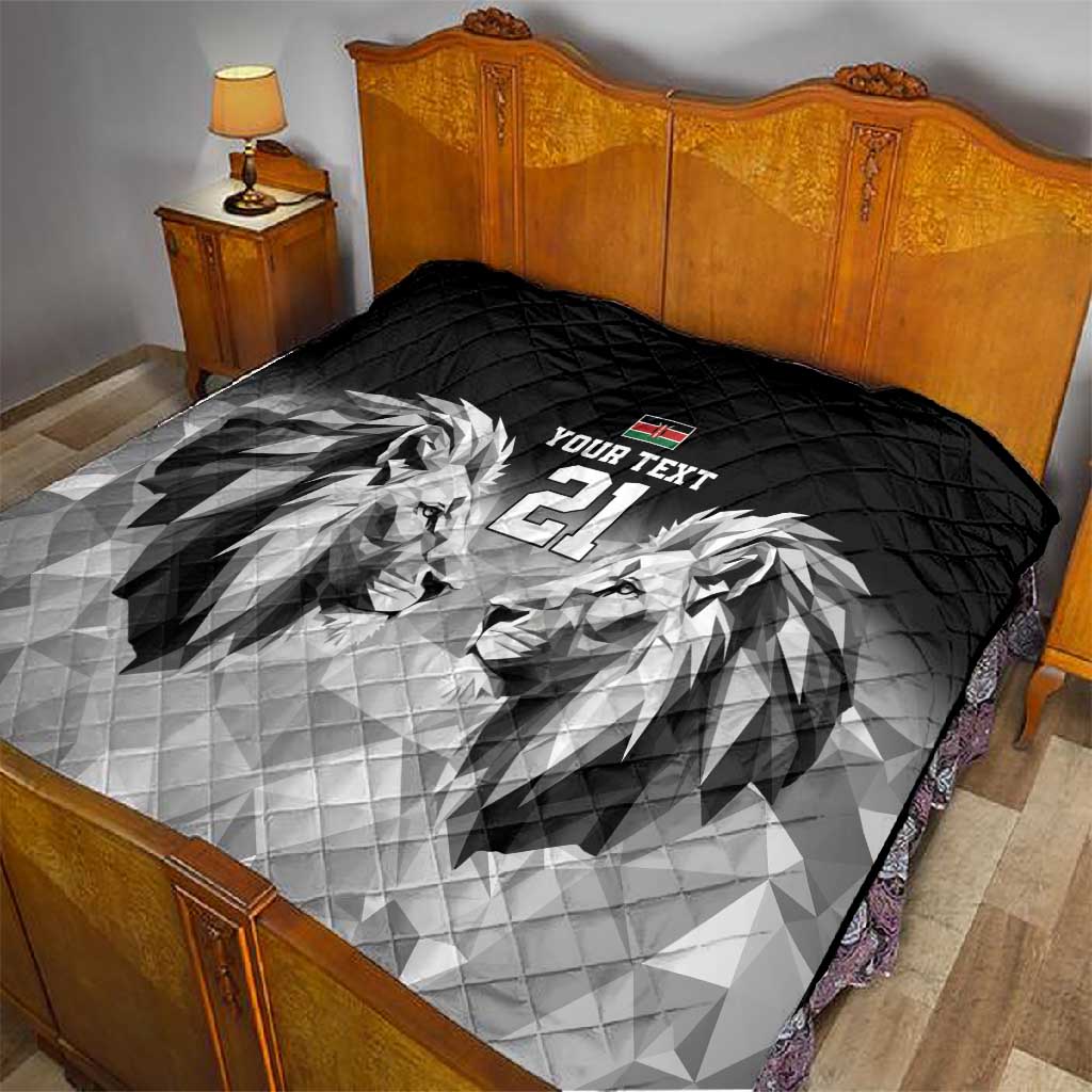 Custom Rugby Africa Kenya Quilt Black Kenyan 22-23 Motif LT9