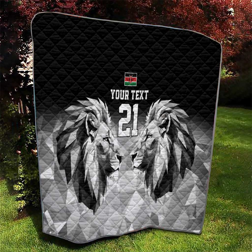 Custom Rugby Africa Kenya Quilt Black Kenyan 22-23 Motif LT9