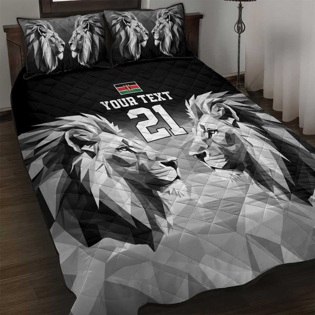 Custom Rugby Africa Kenya Quilt Bed Set Black Kenyan 22-23 Motif LT9
