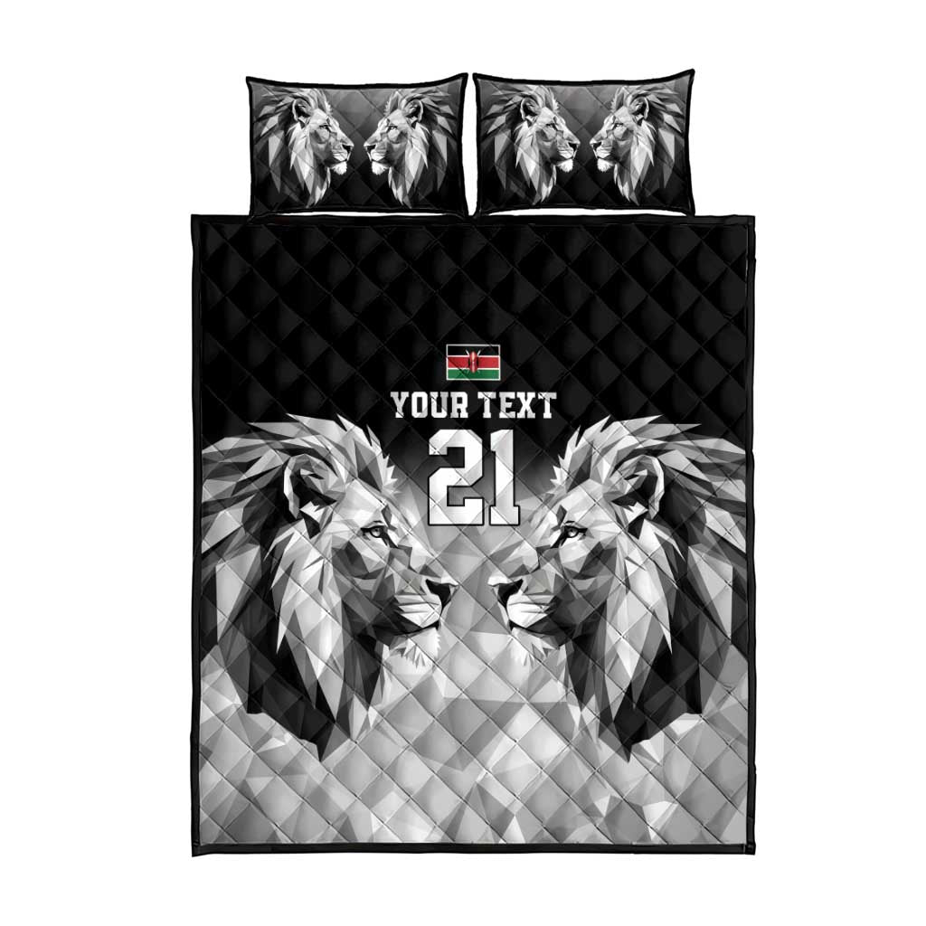Custom Rugby Africa Kenya Quilt Bed Set Black Kenyan 22-23 Motif LT9