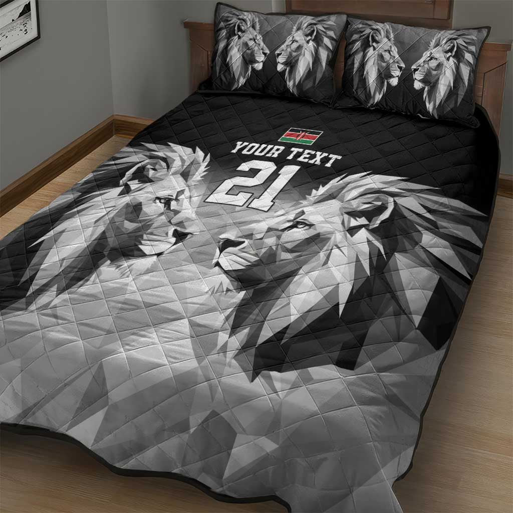 Custom Rugby Africa Kenya Quilt Bed Set Black Kenyan 22-23 Motif LT9