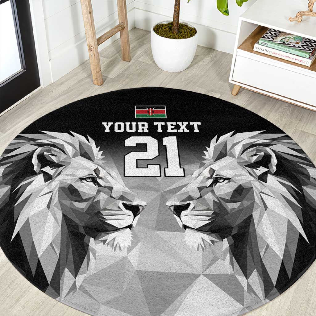 Custom Rugby Africa Kenya Round Carpet Black Kenyan 22-23 Motif LT9