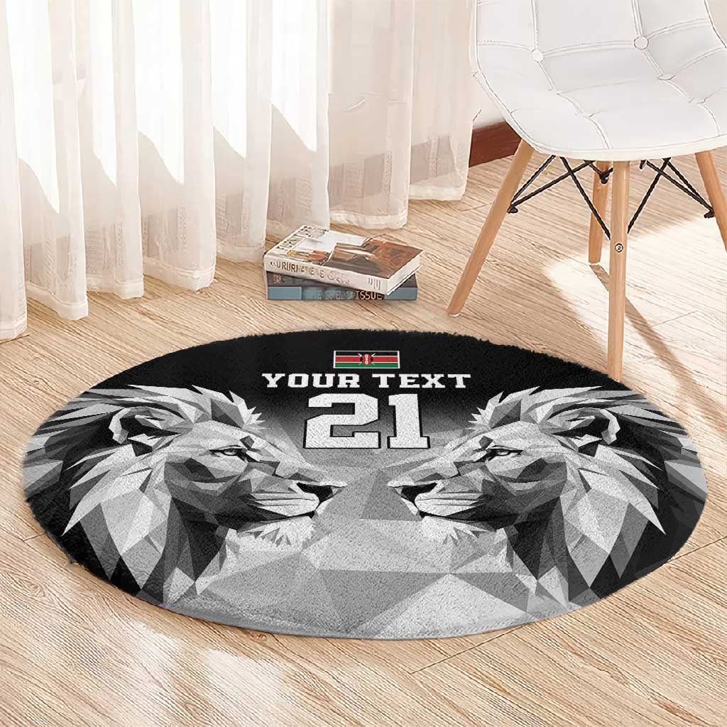 Custom Rugby Africa Kenya Round Carpet Black Kenyan 22-23 Motif LT9