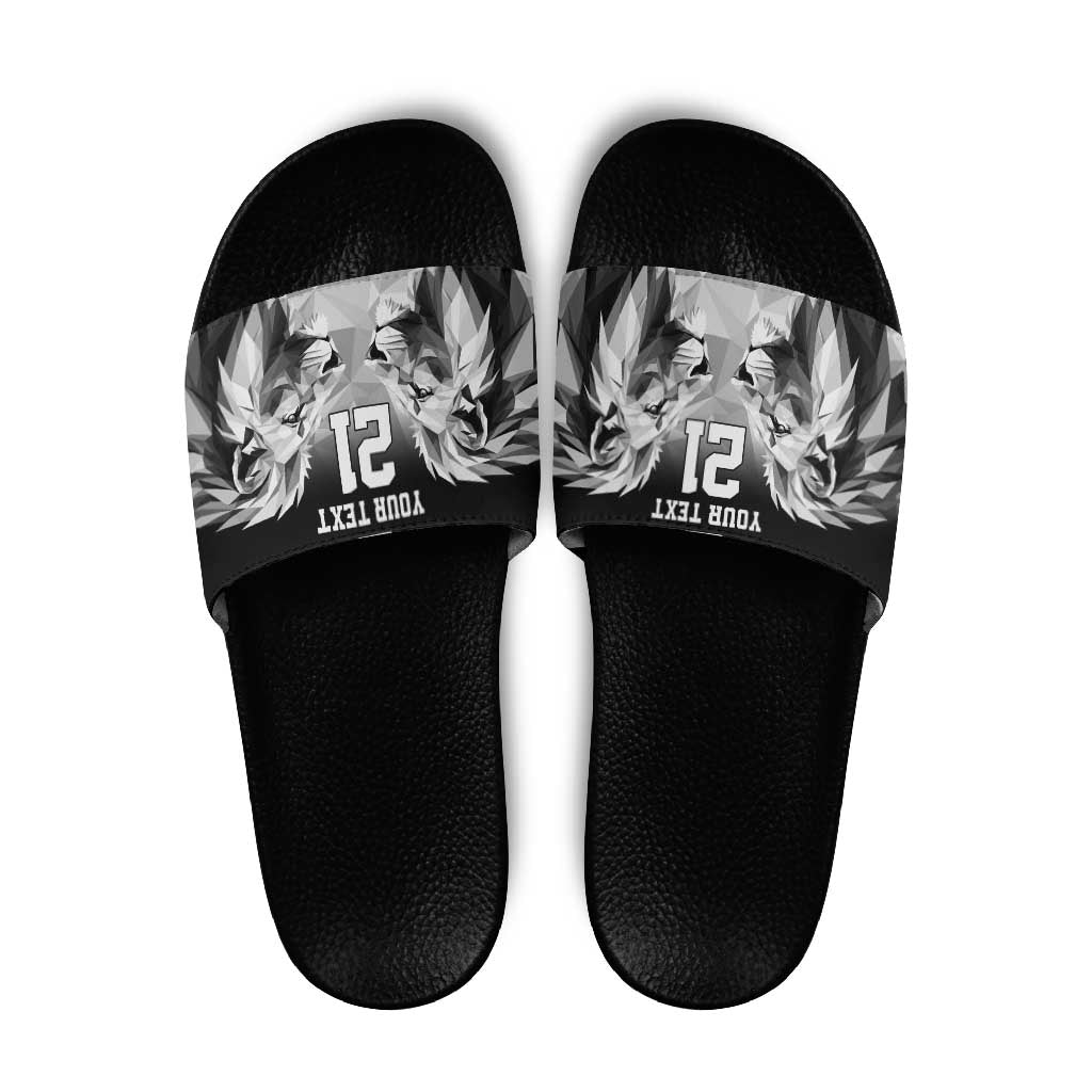 Kenya Rugby Custom Slide Sandals Black Kenyan 22-23 Motif LT9