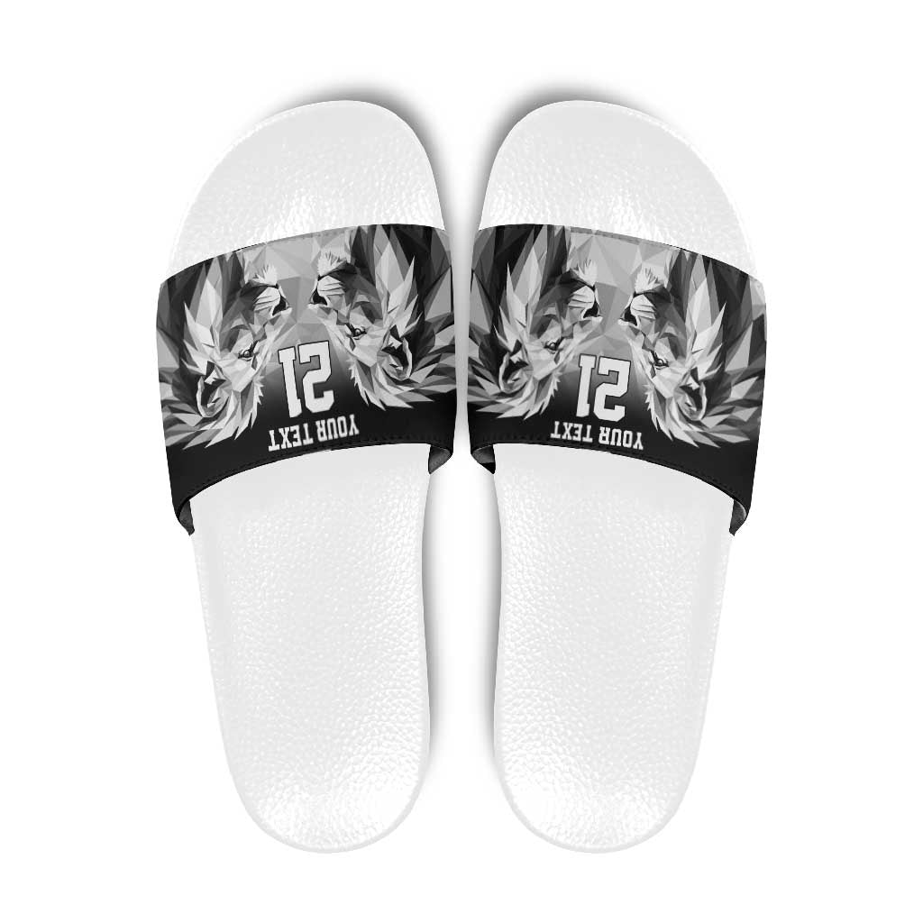 Kenya Rugby Custom Slide Sandals Black Kenyan 22-23 Motif LT9