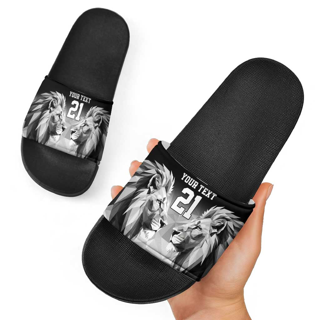 Kenya Rugby Custom Slide Sandals Black Kenyan 22-23 Motif LT9