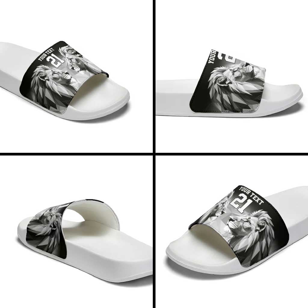 Kenya Rugby Custom Slide Sandals Black Kenyan 22-23 Motif LT9