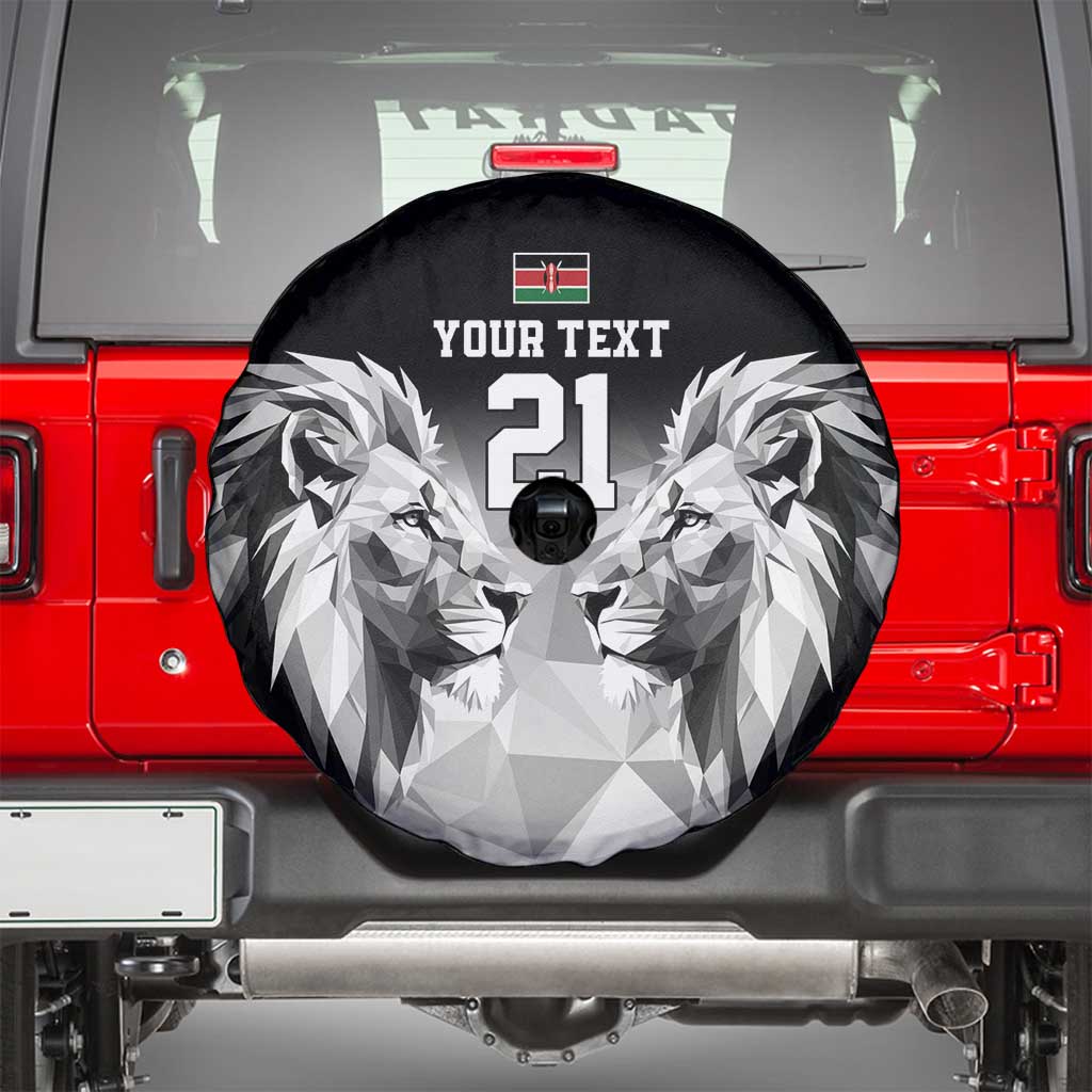 Kenya Rugby Custom Spare Tire Cover Black Kenyan 22-23 Motif LT9
