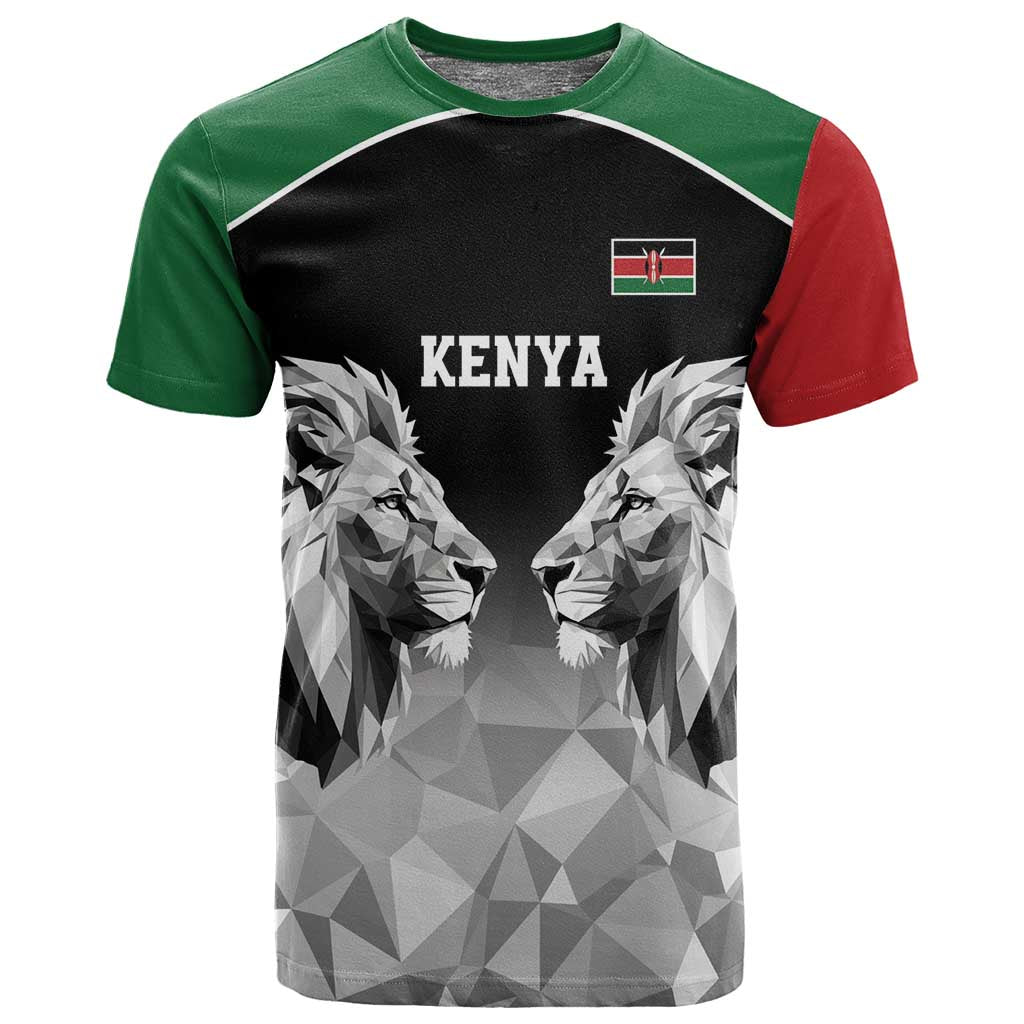 Custom Rugby Africa Kenya T shirt Black Kenyan 22-23 Motif LT9