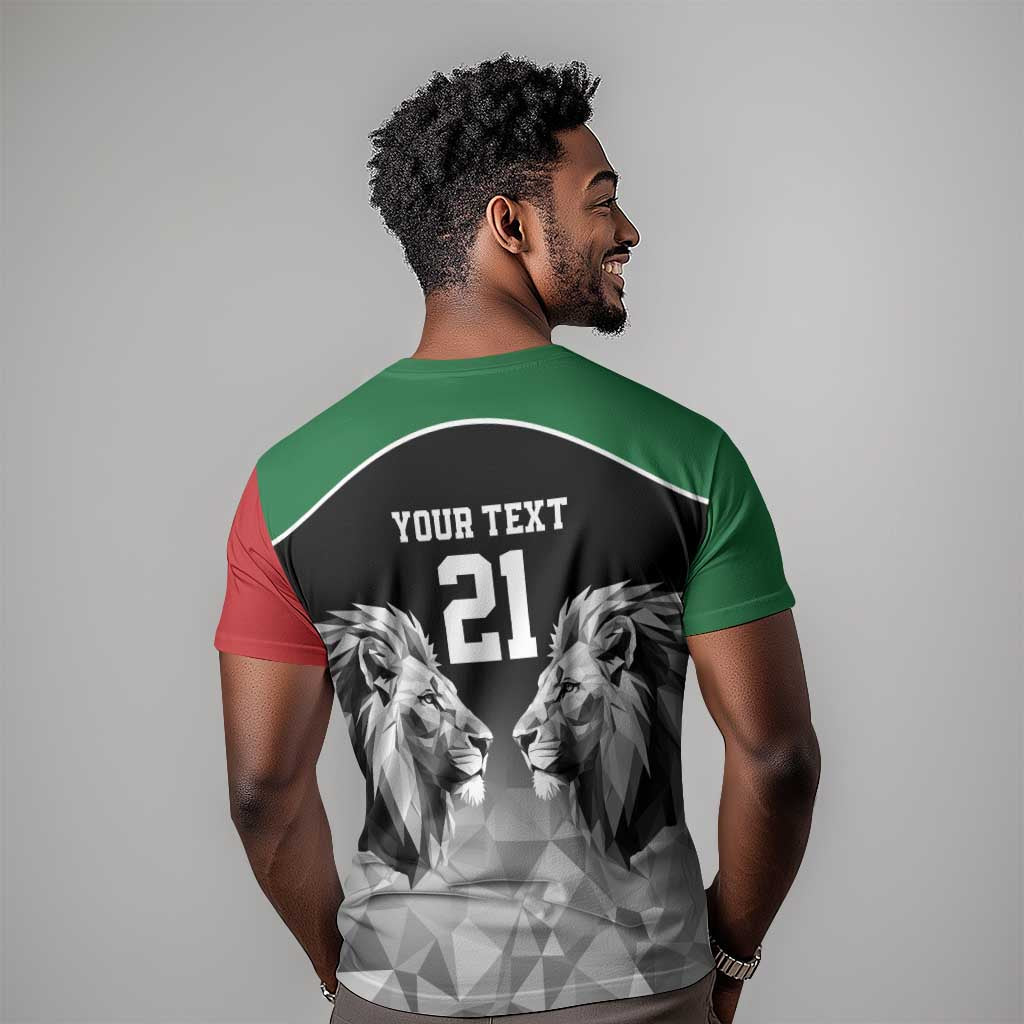 Custom Rugby Africa Kenya T shirt Black Kenyan 22-23 Motif LT9