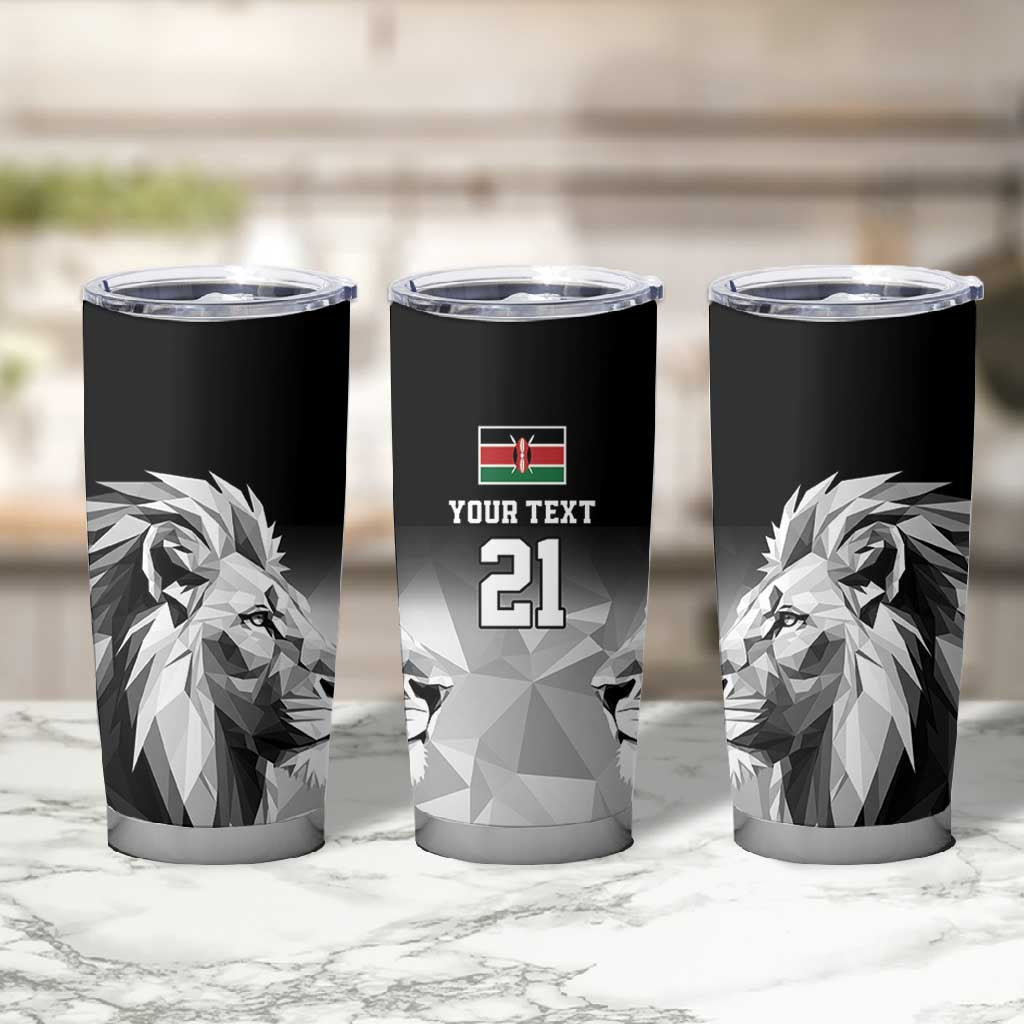 Custom Rugby Africa Kenya Tumbler Cup Black Kenyan 22-23 Motif LT9