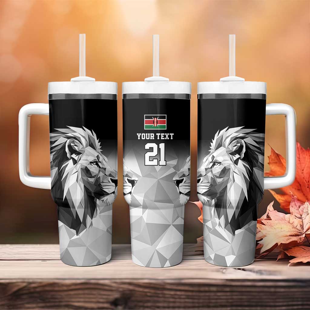 Custom Rugby Africa Kenya Tumbler With Handle Black Kenyan 22-23 Motif LT9