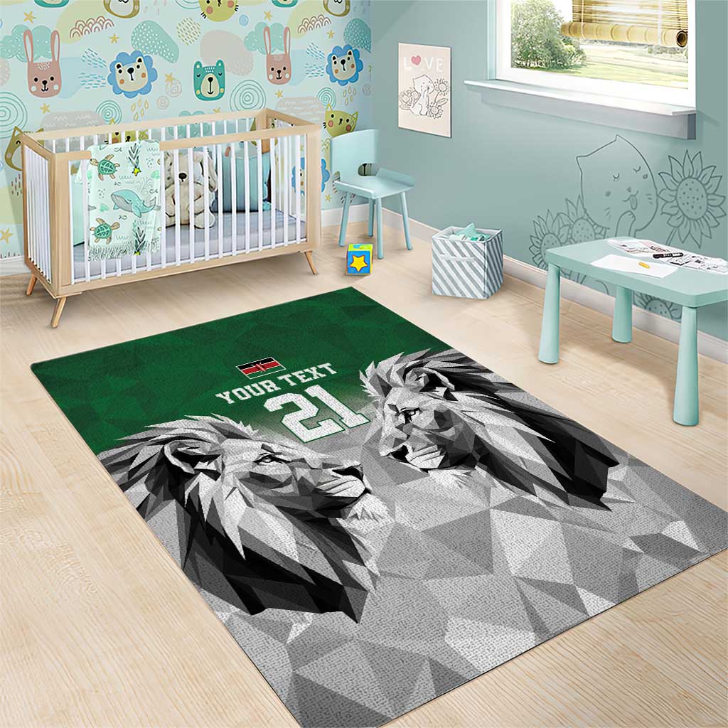 Custom Rugby Africa Kenya Area Rug Green Kenyan 22-23 Motif LT9