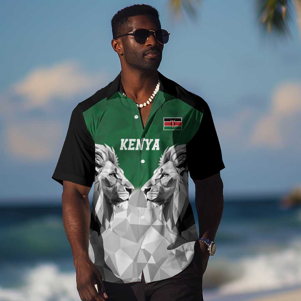 Custom Rugby Africa Kenya Hawaiian Shirt Green Kenyan 22-23 Motif LT9