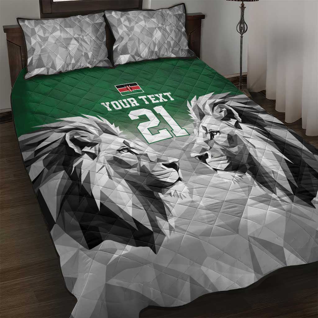 Custom Rugby Africa Kenya Quilt Bed Set Green Kenyan 22-23 Motif LT9
