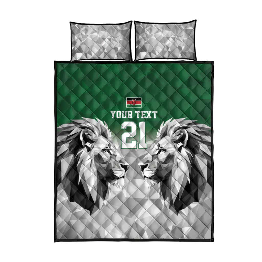 Custom Rugby Africa Kenya Quilt Bed Set Green Kenyan 22-23 Motif LT9