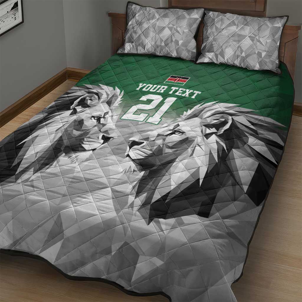 Custom Rugby Africa Kenya Quilt Bed Set Green Kenyan 22-23 Motif LT9