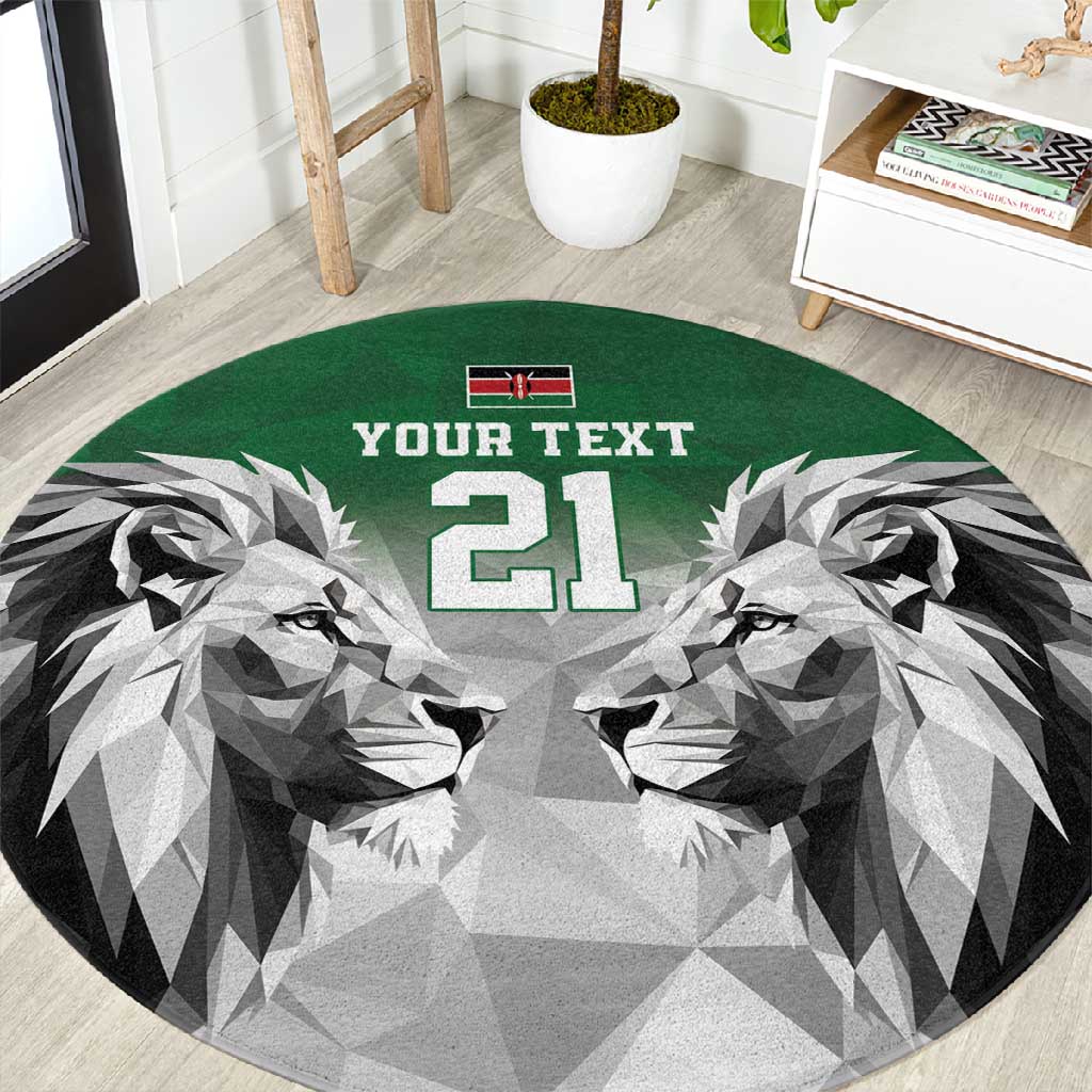 Custom Rugby Africa Kenya Round Carpet Green Kenyan 22-23 Motif LT9