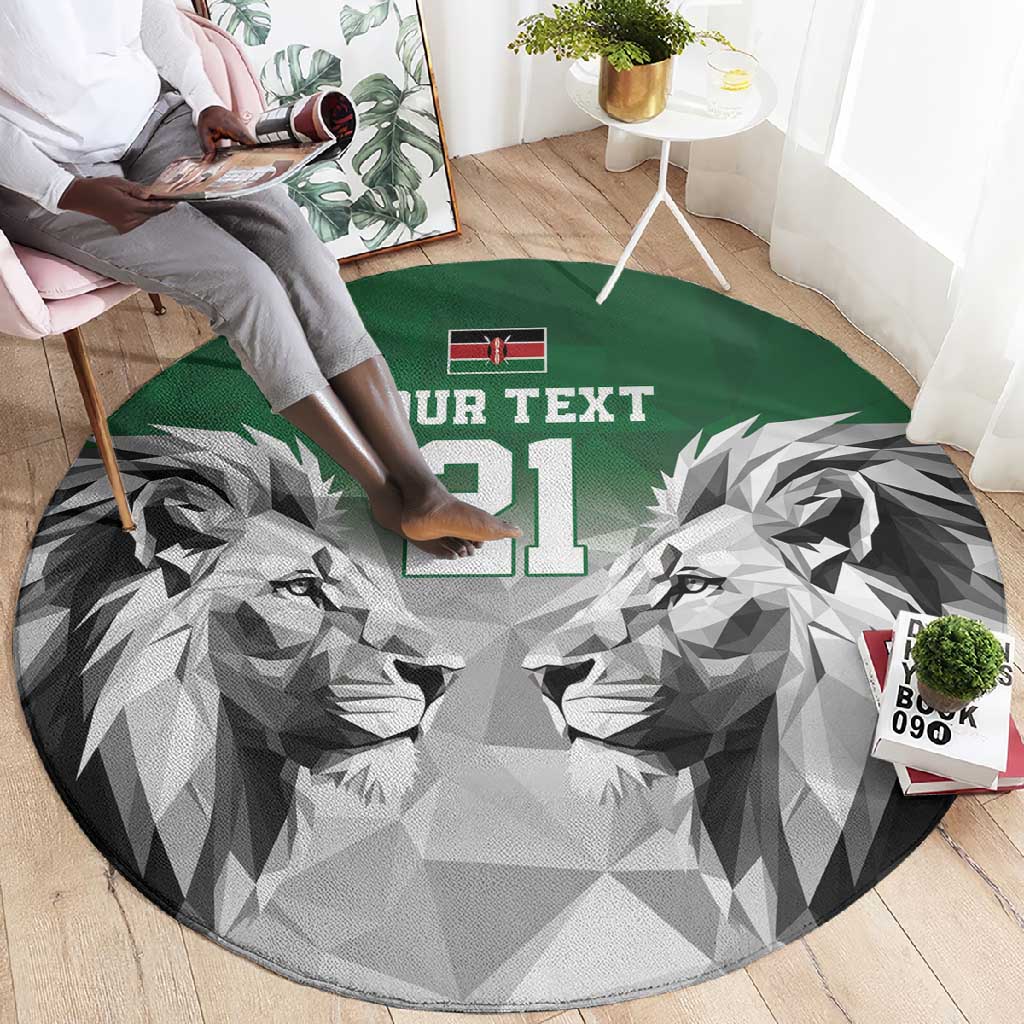 Custom Rugby Africa Kenya Round Carpet Green Kenyan 22-23 Motif LT9