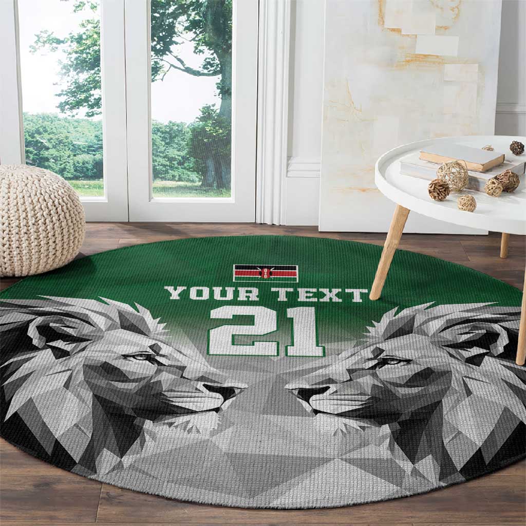 Custom Rugby Africa Kenya Round Carpet Green Kenyan 22-23 Motif LT9