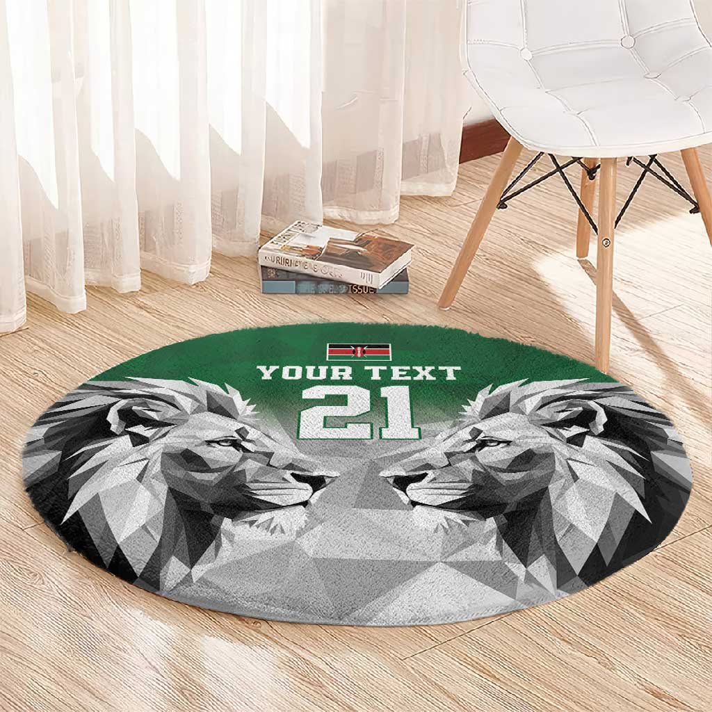 Custom Rugby Africa Kenya Round Carpet Green Kenyan 22-23 Motif LT9