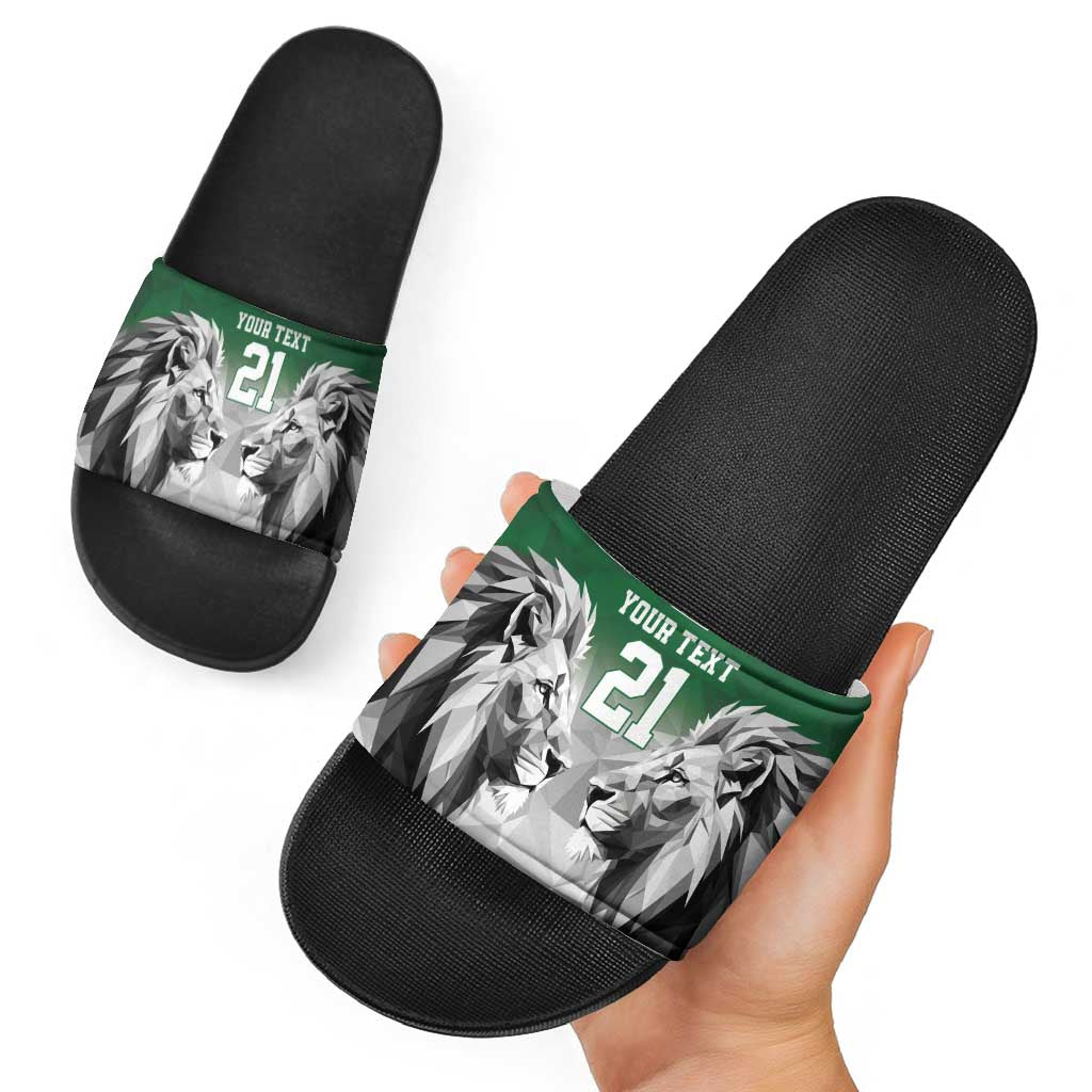 Kenya Rugby Custom Slide Sandals Green Kenyan 22-23 Motif LT9