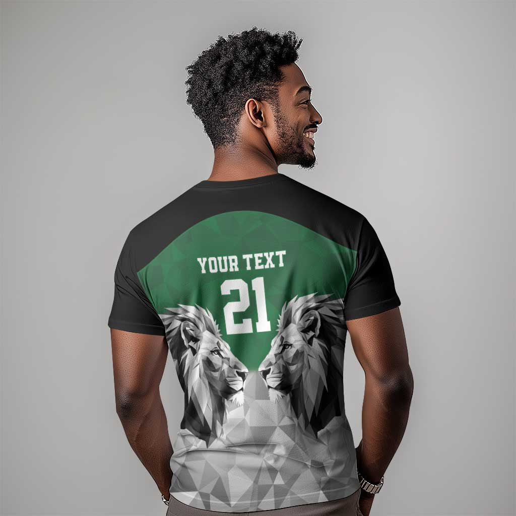 Custom Rugby Africa Kenya T shirt Green Kenyan 22-23 Motif LT9
