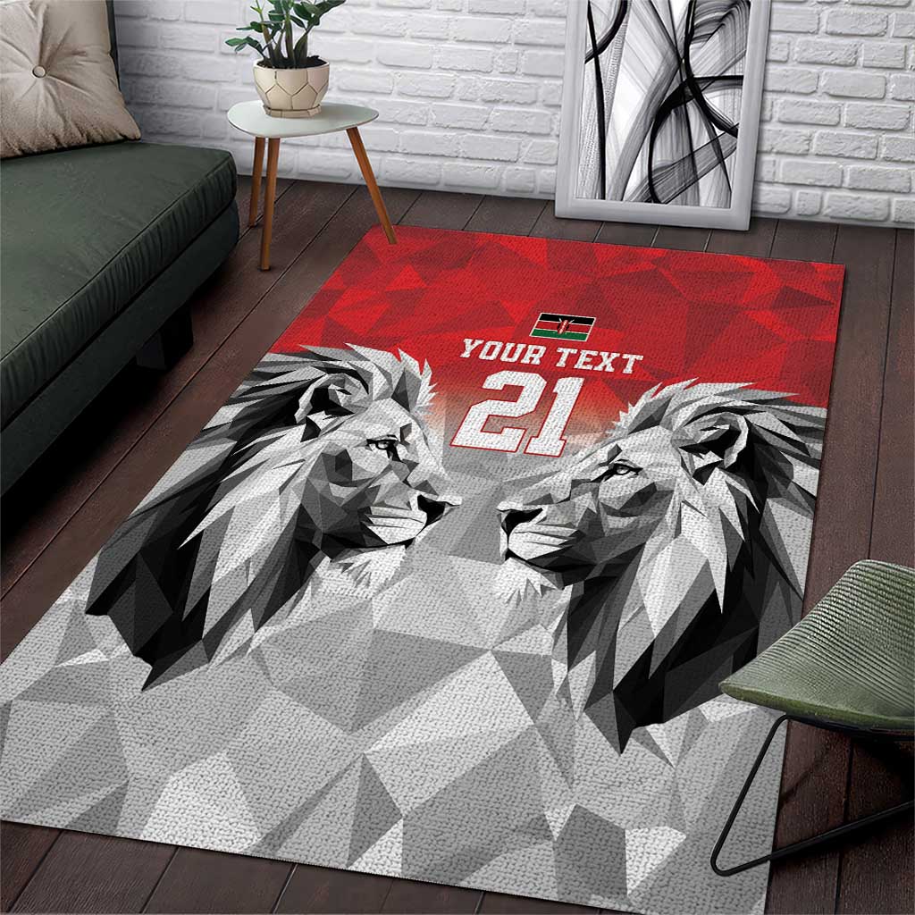 Custom Rugby Africa Kenya Area Rug Red Kenyan 22-23 Motif LT9