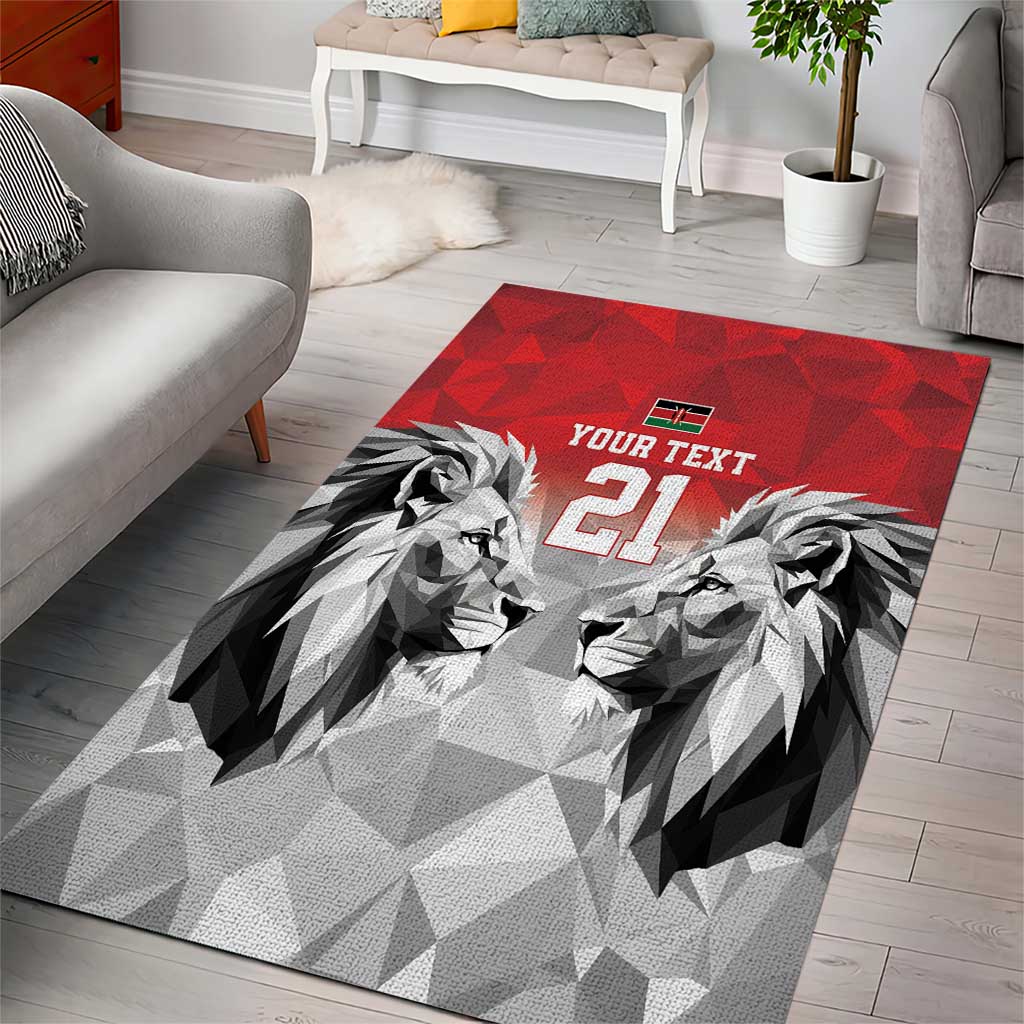 Custom Rugby Africa Kenya Area Rug Red Kenyan 22-23 Motif LT9