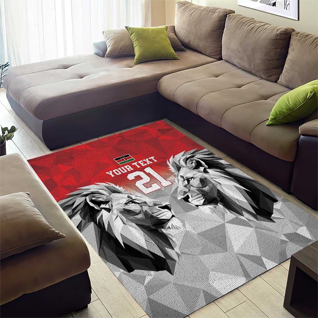 Custom Rugby Africa Kenya Area Rug Red Kenyan 22-23 Motif LT9